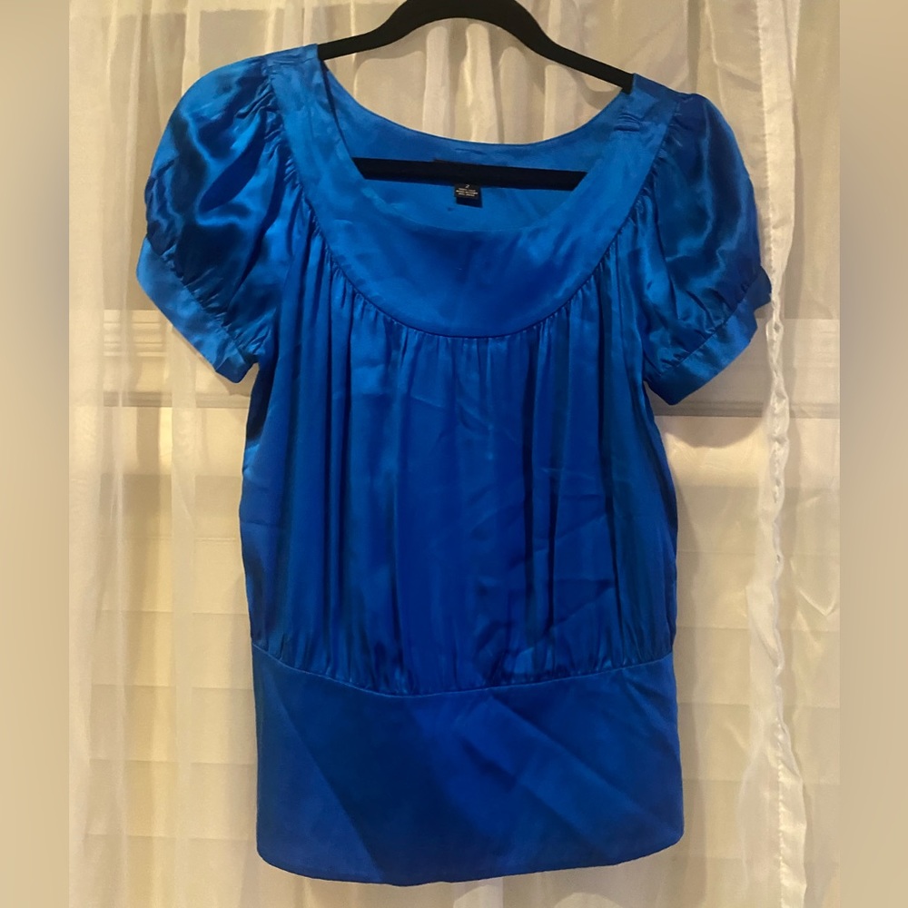 INC silk blue top size 2
